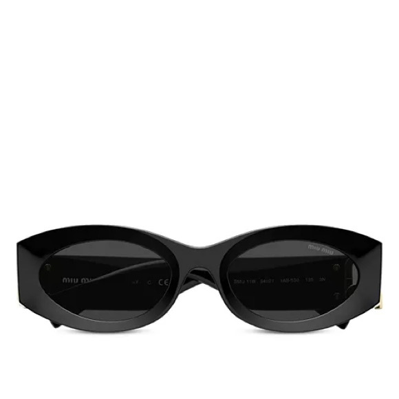 Miu MiuOval Sunglasses Black Gold